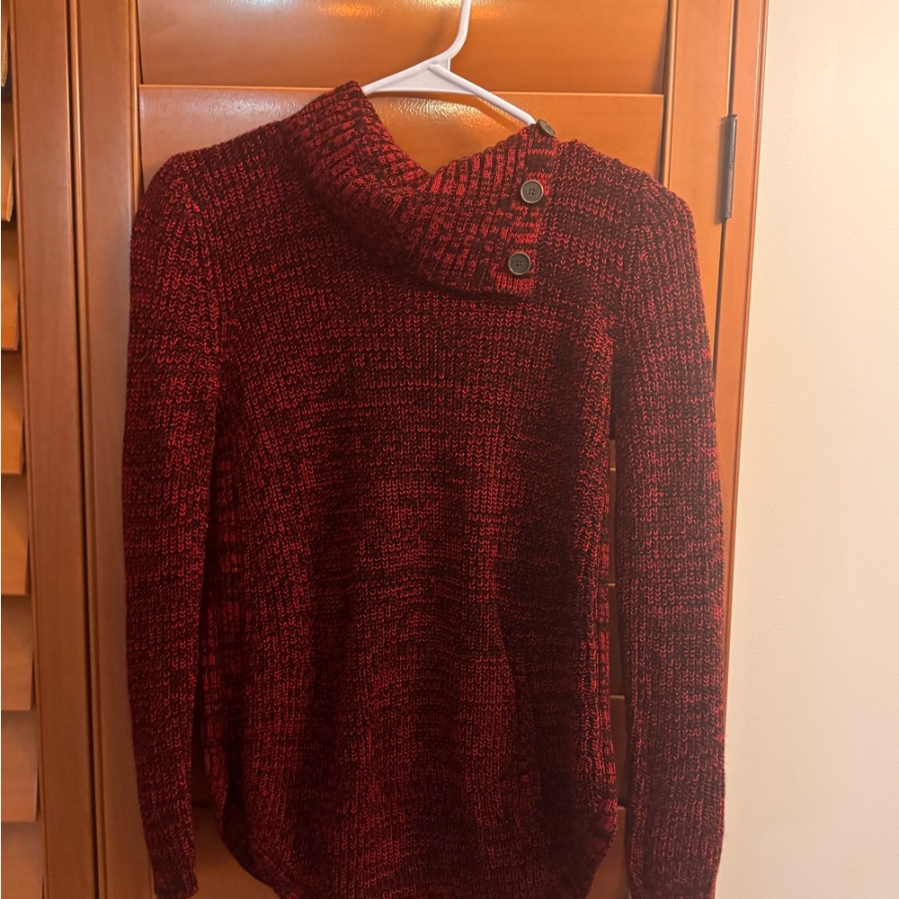 Style & Co Red Cowl Neck Sweater